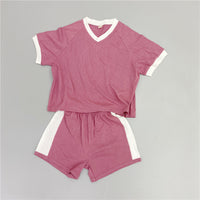 Load image into Gallery viewer, 2 Pieces Set Baby Kid Unisex Color-blocking T-Shirts And Shorts Wholesale 220613345
