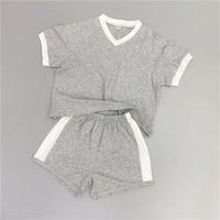 Load image into Gallery viewer, 2 Pieces Set Baby Kid Unisex Color-blocking T-Shirts And Shorts Wholesale 220613345
