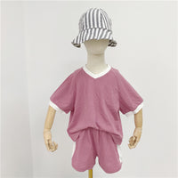 Load image into Gallery viewer, 2 Pieces Set Baby Kid Unisex Color-blocking T-Shirts And Shorts Wholesale 220613345
