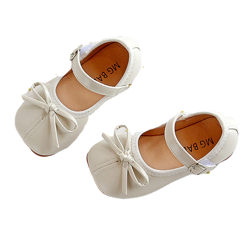 Baby Kid Girls Solid Color Bow Shoes Wholesale 22061338