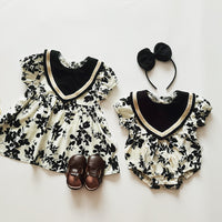 Load image into Gallery viewer, Baby Kid Girls Flower Print Rompers And Dresses Wholesale 220613411
