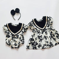 Load image into Gallery viewer, Baby Kid Girls Flower Print Rompers And Dresses Wholesale 220613411
