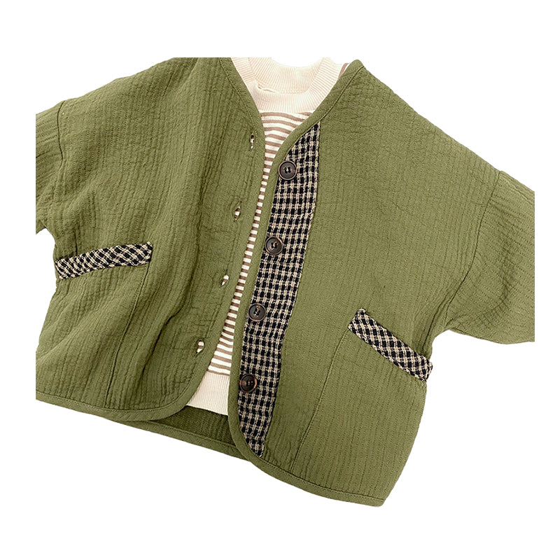 Baby Kid Unisex Checked Jackets Outwears Wholesale 220613418