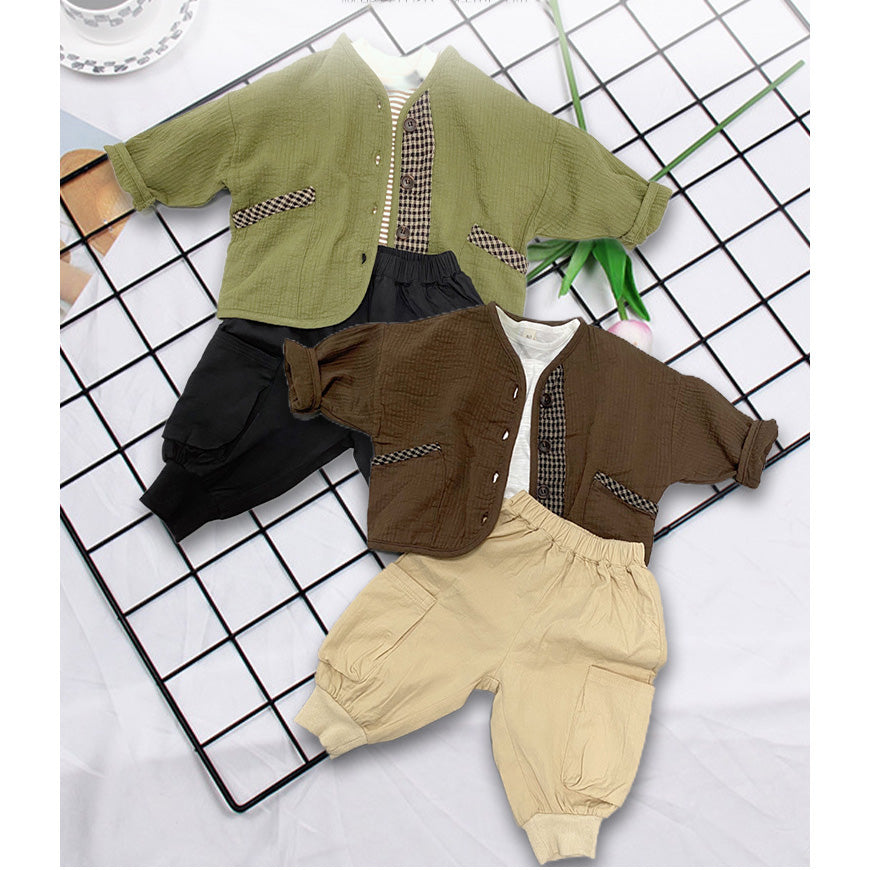 Baby Kid Unisex Checked Jackets Outwears Wholesale 220613418