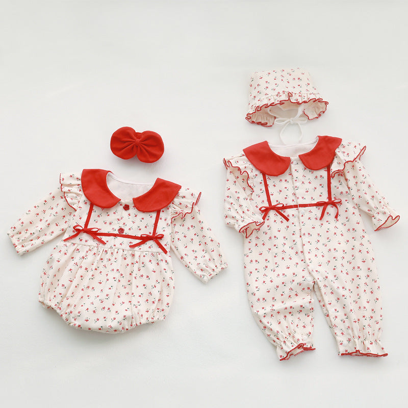 Baby Kid Girls Flower Print Rompers And Jumpsuits And Dresses Wholesale 220613419