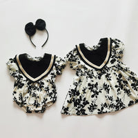 Load image into Gallery viewer, Baby Kid Girls Flower Print Rompers And Dresses Wholesale 220613422
