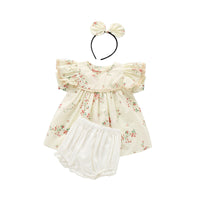 Load image into Gallery viewer, Baby Kid Girls Flower Print Rompers Dresses Wholesale 220613430

