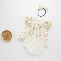 Load image into Gallery viewer, Baby Kid Girls Flower Print Rompers Dresses Wholesale 220613430
