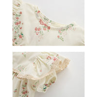 Load image into Gallery viewer, Baby Kid Girls Flower Print Rompers Dresses Wholesale 220613430
