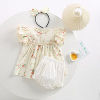Load image into Gallery viewer, Baby Kid Girls Flower Print Rompers Dresses Wholesale 220613430
