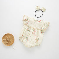 Load image into Gallery viewer, Baby Kid Girls Flower Print Rompers Dresses Wholesale 220613430
