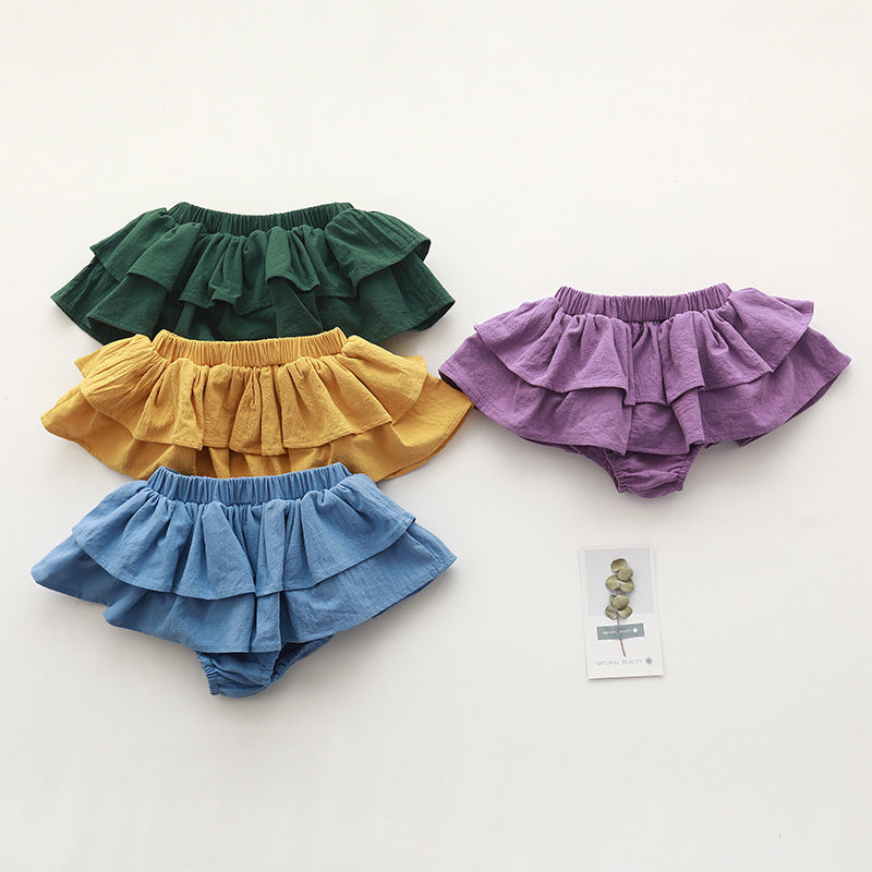 Baby Kid Girls Solid Color Shorts Wholesale 22061361