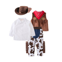 Load image into Gallery viewer, 5 Pieces Set Baby Kid Boys Solid Color Shirts And Vests Waistcoats And Print Pants And Scarves And Hats Wholesale 220616101
