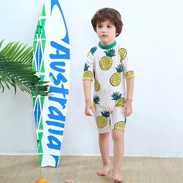 Baby Kid Boys Fruit Cartoon Print Beach Rompers Swimwears Wholesale 220616103