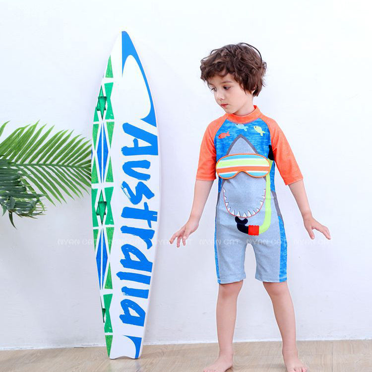 Baby Kid Boys Cartoon Print Beach Rompers Swimwears Wholesale 220616104