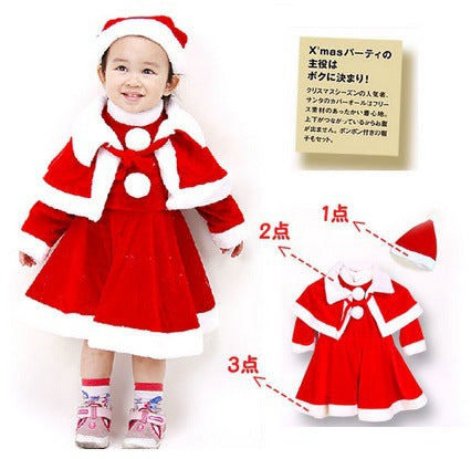 Baby Girls Solid Color Christmas Dresses Wholesale 22061615