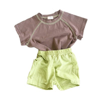 Load image into Gallery viewer, 2 Pieces Set Baby Kid Unisex Solid Color T-Shirts And Shorts Wholesale 220616251
