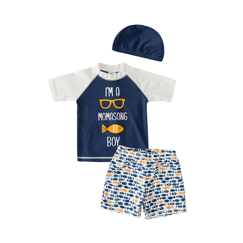 2 Pieces Set Baby Kid Boys Beach Letters Color-blocking Print Tops Animals And Cartoon Shorts Wholesale 220616358