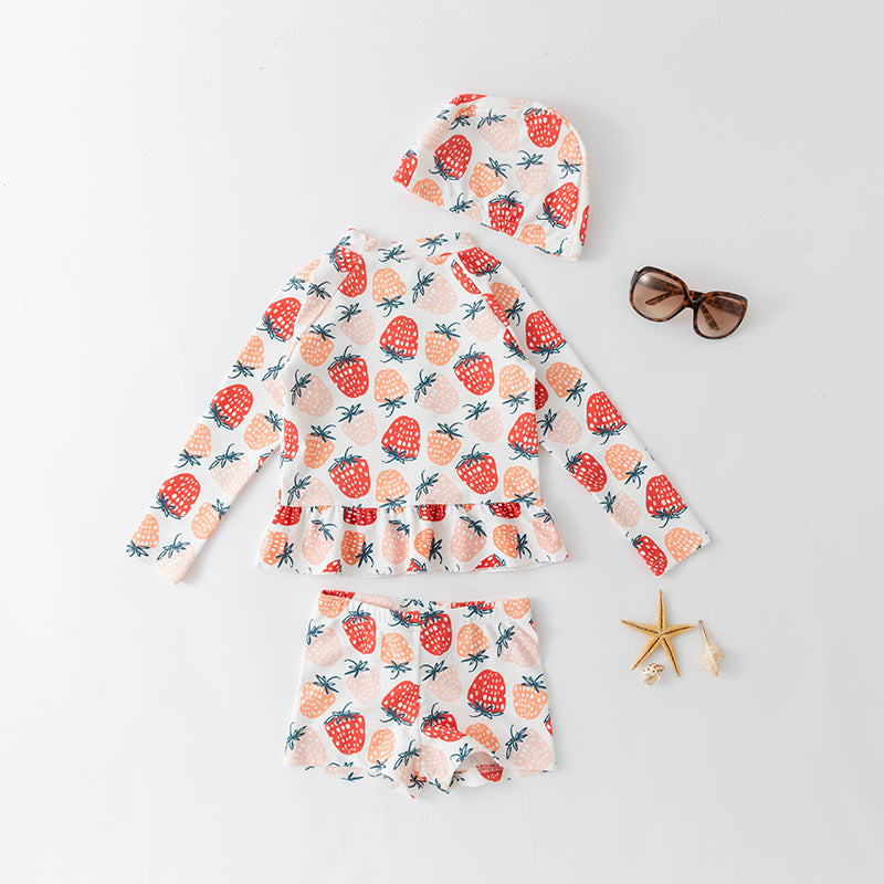 2 Pieces Set Baby Kid Girls Beach Fruit Print Tops And Shorts Wholesale 220616359