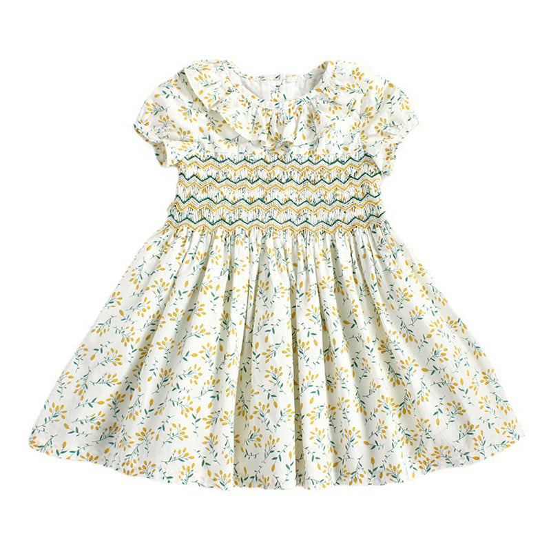 Baby Kid Girls Flower Print Dresses Wholesale 220616399