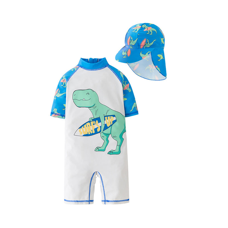 Kid Boys Color-blocking Dinosaur Sports Swimwears Wholesale 220616457