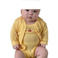 Load image into Gallery viewer, 2 Pieces Set Baby Unisex Solid Color Cardigan And Rompers Wholesale 220616460
