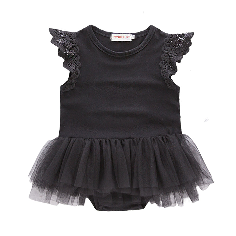 Baby Girls Solid Color Rompers Wholesale 22061647