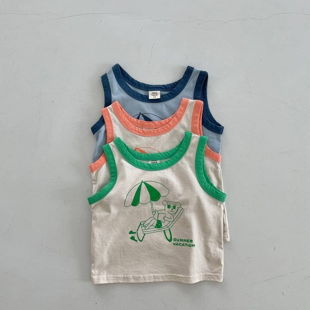 Baby Unisex Letters Cartoon Print Tank Tops Wholesale 220616480