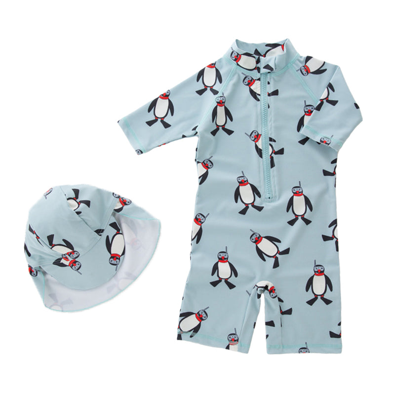 Baby Kid Boys Cartoon Print Beach Jumpsuits Swimwears Wholesale 22061658