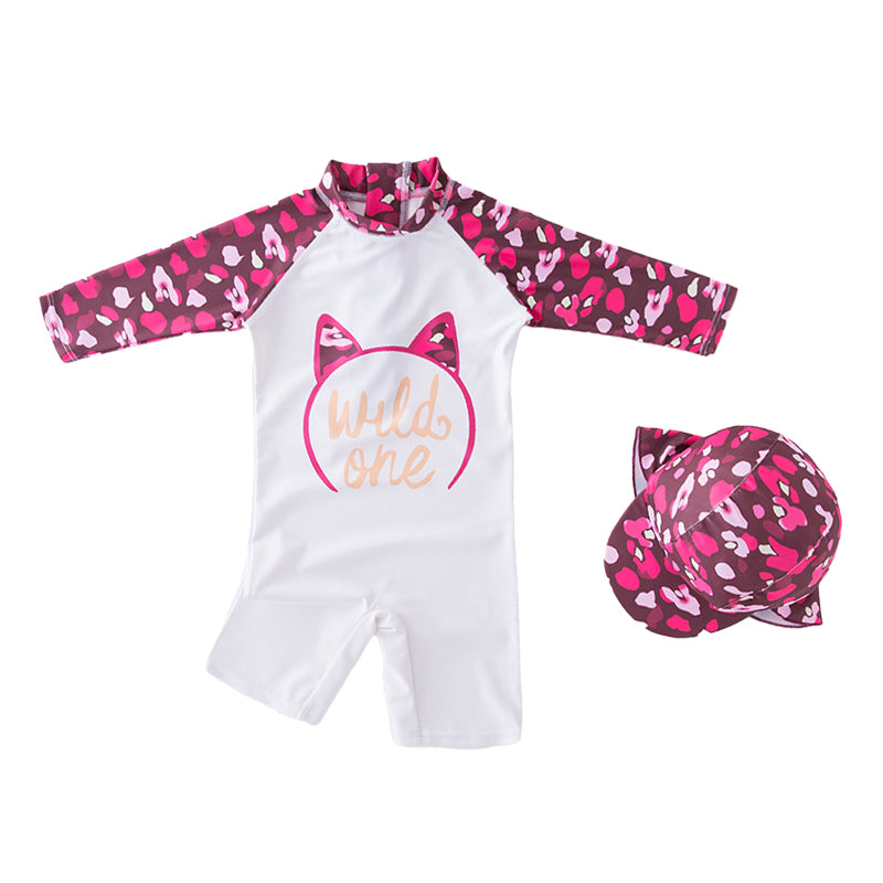 Baby Kid Girls Letters Print Beach Jumpsuits Swimwears Wholesale 22061681