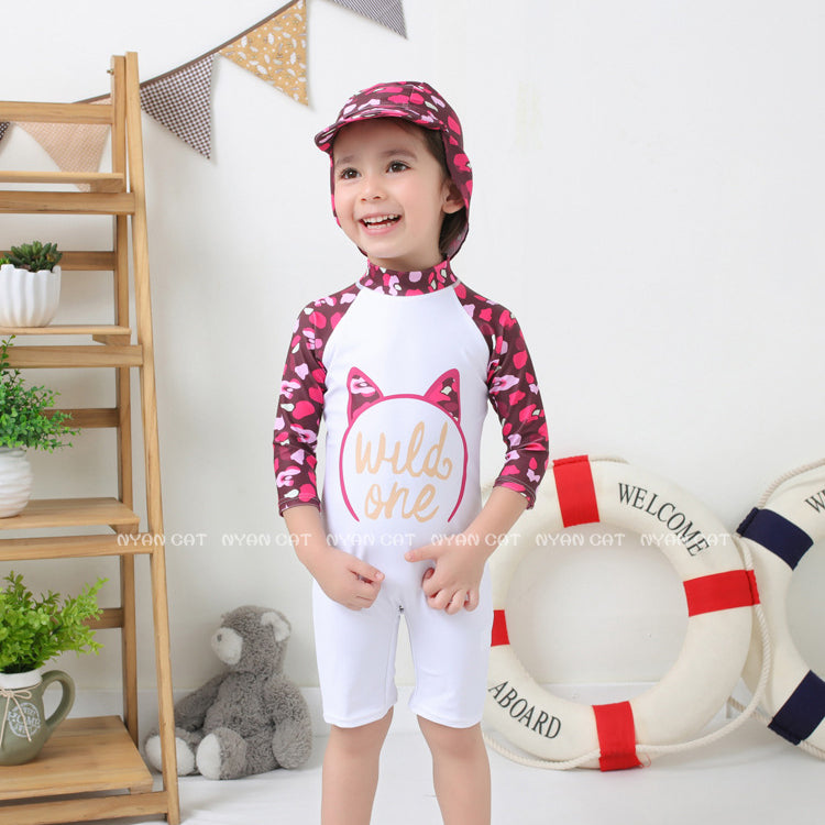 Baby Kid Girls Letters Print Beach Jumpsuits Swimwears Wholesale 22061681