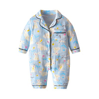 Load image into Gallery viewer, Baby Unisex Striped Cartoon Print Jumpsuits Sleepwears Wholesale 220620104
