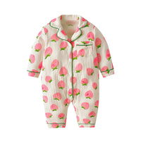 Load image into Gallery viewer, Baby Unisex Striped Cartoon Print Jumpsuits Sleepwears Wholesale 220620104
