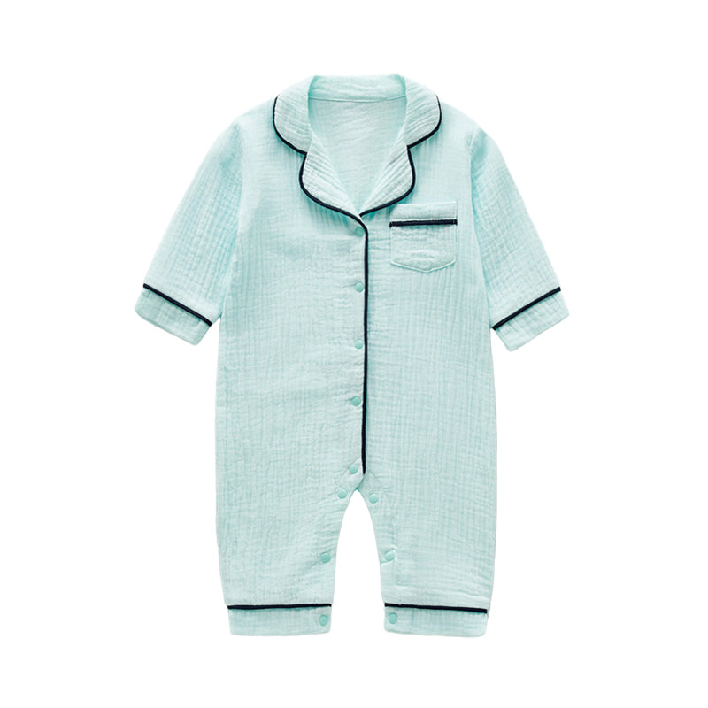 Baby Unisex Striped Cartoon Print Jumpsuits Sleepwears Wholesale 220620104