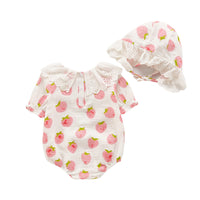 Load image into Gallery viewer, Baby Girls Fruit Print Rompers Accessories Hats Wholesale 220620124
