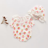 Load image into Gallery viewer, Baby Girls Fruit Print Rompers Accessories Hats Wholesale 220620124
