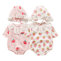 Load image into Gallery viewer, Baby Girls Fruit Print Rompers Accessories Hats Wholesale 220620124
