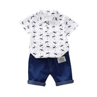 Load image into Gallery viewer, 2 Pieces Set Baby Kid Boys Print Shirts And Shorts Wholesale 220620127

