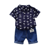 Load image into Gallery viewer, 2 Pieces Set Baby Kid Boys Print Shirts And Shorts Wholesale 220620127
