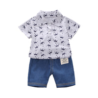 Load image into Gallery viewer, 2 Pieces Set Baby Kid Boys Print Shirts And Shorts Wholesale 220620127
