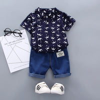 Load image into Gallery viewer, 2 Pieces Set Baby Kid Boys Print Shirts And Shorts Wholesale 220620127
