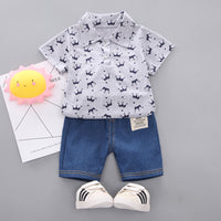 Load image into Gallery viewer, 2 Pieces Set Baby Kid Boys Print Shirts And Shorts Wholesale 220620127
