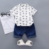 Load image into Gallery viewer, 2 Pieces Set Baby Kid Boys Print Shirts And Shorts Wholesale 220620127
