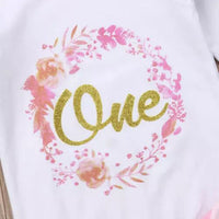 Load image into Gallery viewer, 2 Pieces Set Baby Girls Letters Print Rompers And Solid Color Skirts Wholesale 220620159
