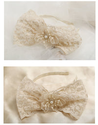 Load image into Gallery viewer, Kid Girls Solid Color Flower Bow Lace Headwear Wholesale 220620187
