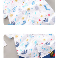 Load image into Gallery viewer, 2 Pieces Set Baby Kid Boys Cartoon Print Tops And Letters Shorts Wholesale 220620233
