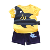 Load image into Gallery viewer, 2 Pieces Set Baby Kid Boys Cartoon Print T-Shirts And Shorts Wholesale 220620235
