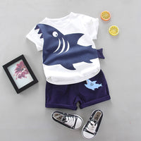 Load image into Gallery viewer, 2 Pieces Set Baby Kid Boys Cartoon Print T-Shirts And Shorts Wholesale 220620235
