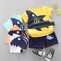 Load image into Gallery viewer, 2 Pieces Set Baby Kid Boys Cartoon Print T-Shirts And Shorts Wholesale 220620235
