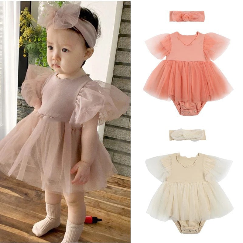 Baby Girls Solid Color Rompers Wholesale 220620245